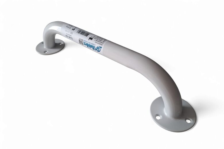 Atbalsta rokturis vannas istabai un tualetei (sienas rokturis, 30 cm) – tērauds ar neslīdošu pārklājumu