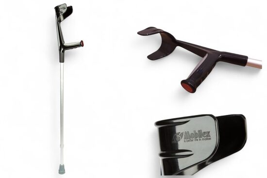 Elkoņu kruķis (elkoņu spieķis) ar mīkstu rokturi, regulējams augstums 